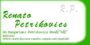 renato petrikovics business card